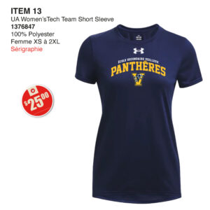 Item 13 Polyvalente Veilleux UA Women Tech team Short Sleeve 1376847 2025
