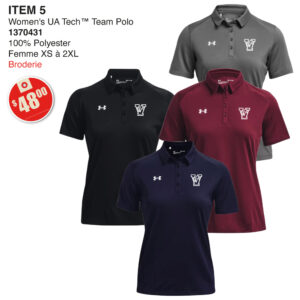 Item 05 Polyvalente Veilleux Women UA Team Polo 1370431 2025