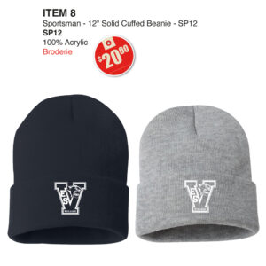 Item 08 Polyvalente Veilleux Sportsman 12 Cuffed Beanie SP12 2025